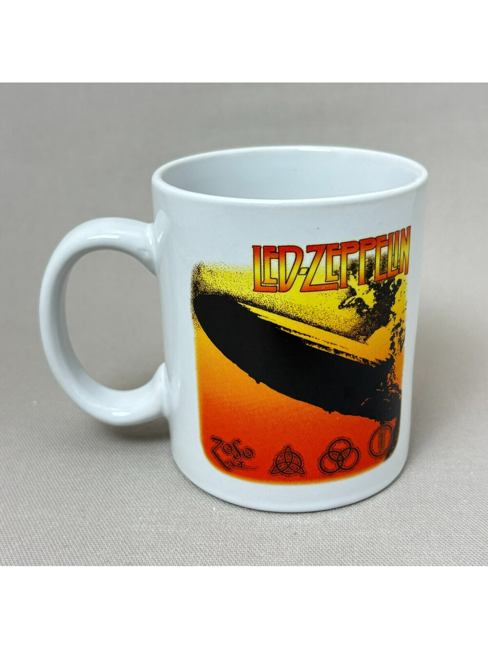 Led Zeppelin Coffee Mug 2005 Bravado Debut Album Zoso Rock Band Ceramic Cup